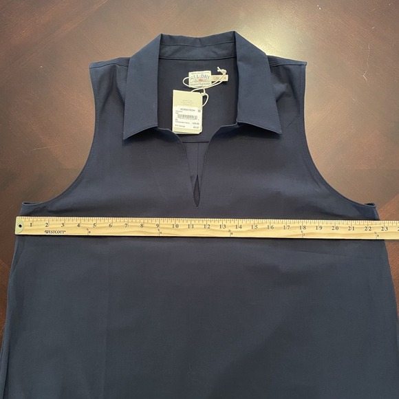 NWT Faherty All Day Sleeveless Collared Shift Dress Navy XL Pockets Minimalist